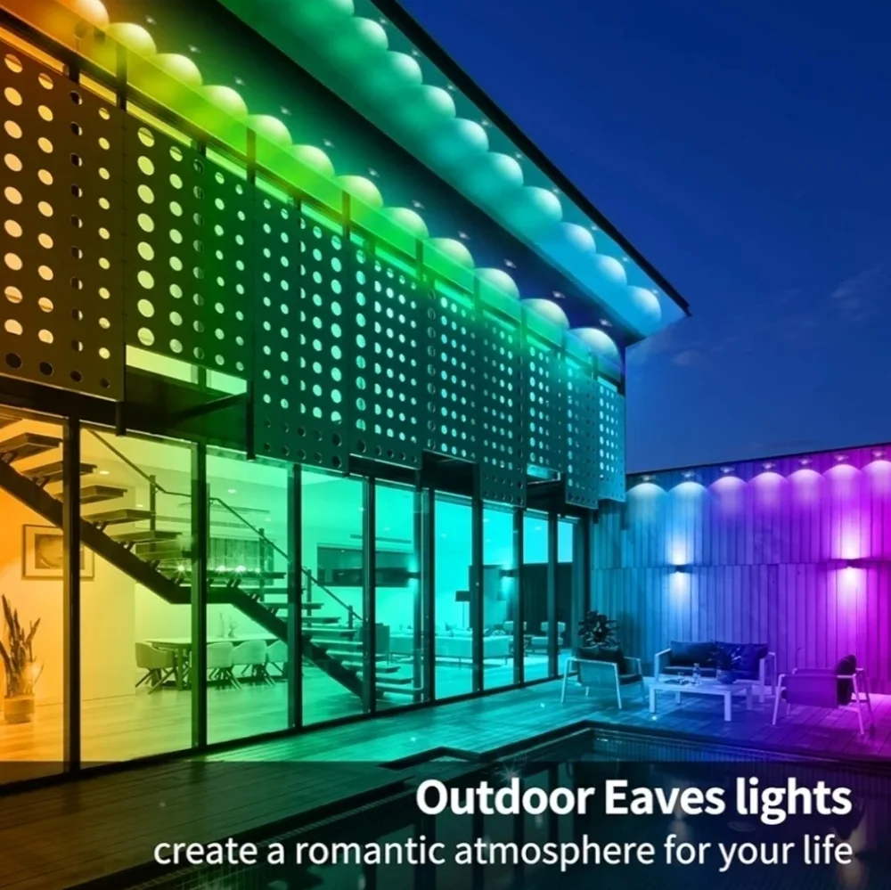 New Outdoors 400ft LED Red, Green and Blue Colorful Eaves Lights
